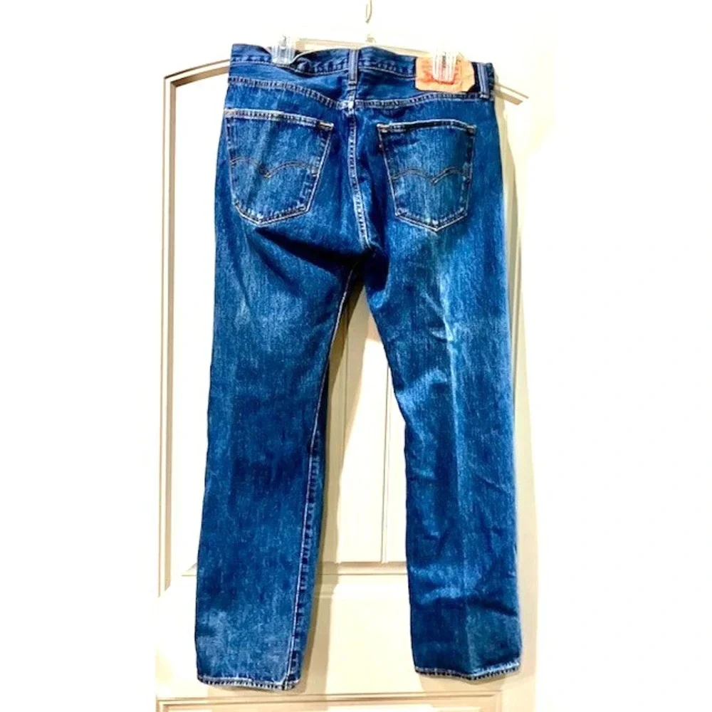 Levi's 501 Men's Blue Denim Straight Leg Jeans 35 X 32 (35 X 31) Medium Wash